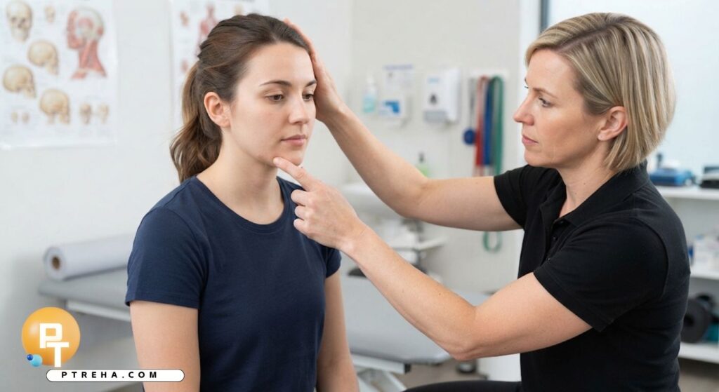 TMJ joint play test TMJ joint play test