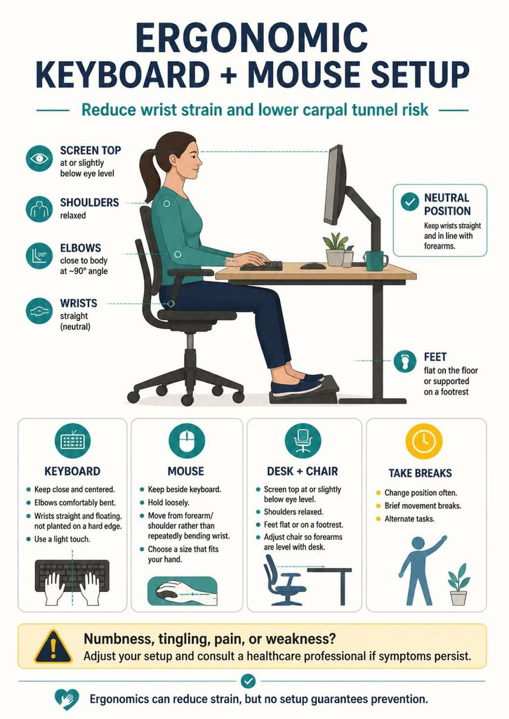 ergonomic keyboard and mouse setup